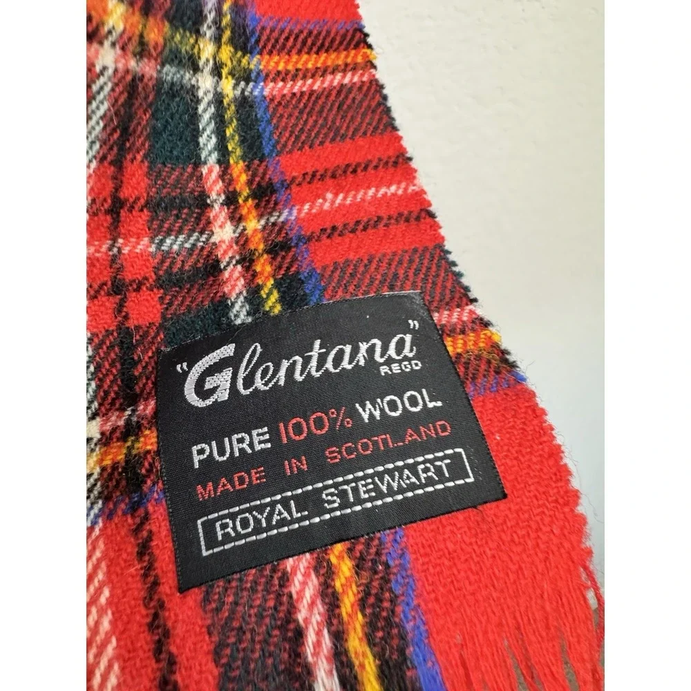 Glentana Scarf 100% Wool Made in Scotland Dress Stewart Tartan Plaid Warm Unisex